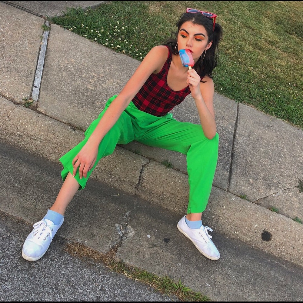 Neon green pants
